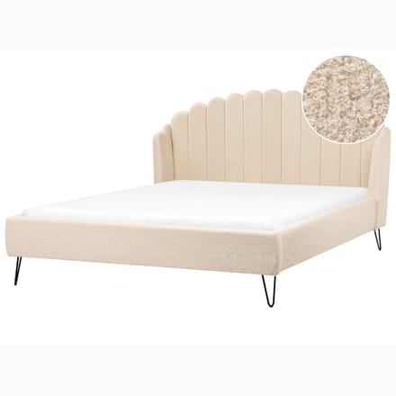 AMBILLOU - Tweepersoonsbed - Beige - 180 x 200 cm - Bouclé