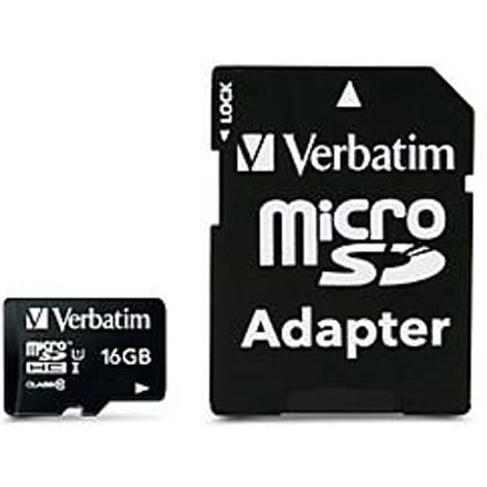 Verbatim MICRO SDHC 16GB CL 10 ADAP microSDHC-kaart 16 GB Class 10 Incl. SD-adapter