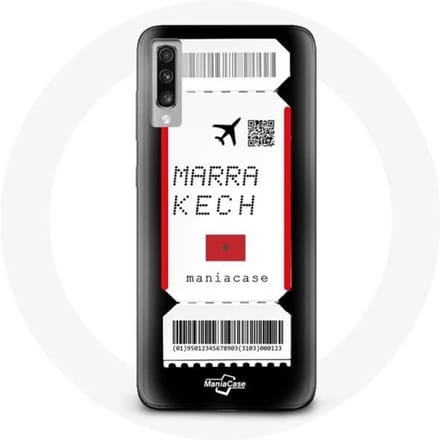 Coque pour Samsung Galaxy A70 Billet d'avion Marrakech Maroc