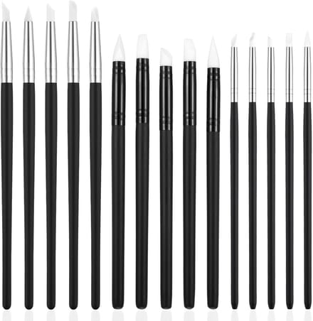 15 Pcs Silicone Brushes Set voor Schilderen op Nummer, Modeling Tool en Rubber Clay Gereedschap voor Creatieve DIY Projecten