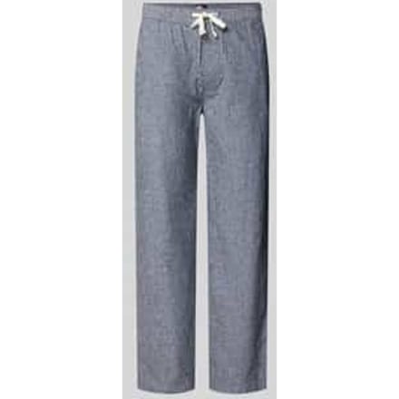 regular fit wijdte broek van mix van katoen en linnen