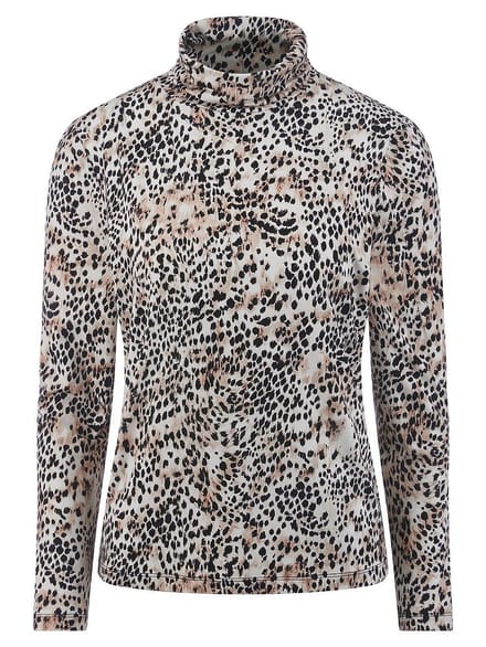 Shirt opstaand kraagje Van BASLER beige