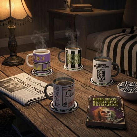 Beetlejuice 4x Mugs & Coasters Bundle