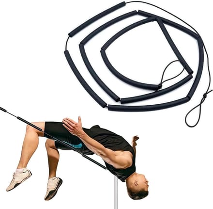 Elastische dwarsbalk - Springstok trainingspaal - Atletiek training - Flexibele constructie - 25 meter - Zwart