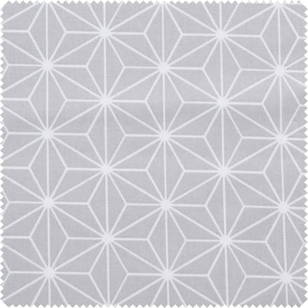 Katoenen stof "Geometrische ster" Polyester gecoat - Grafiet