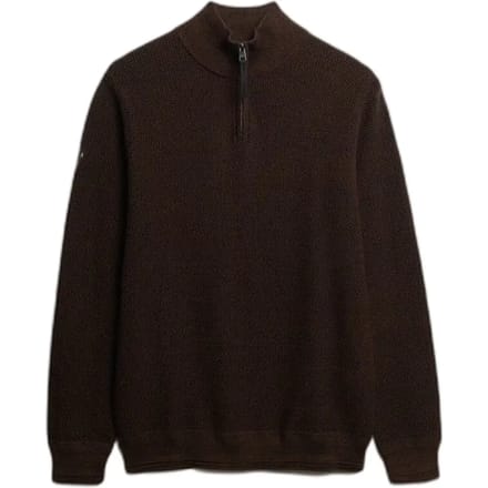 Superdry Cotton Texture Henley Half Zip Sweater Heren - Maat L