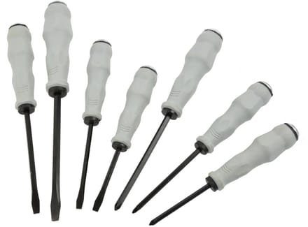 GEKO Set van 7 schroevendraaiers - CrV staal - Ergonomisch - Voor hamergebruik