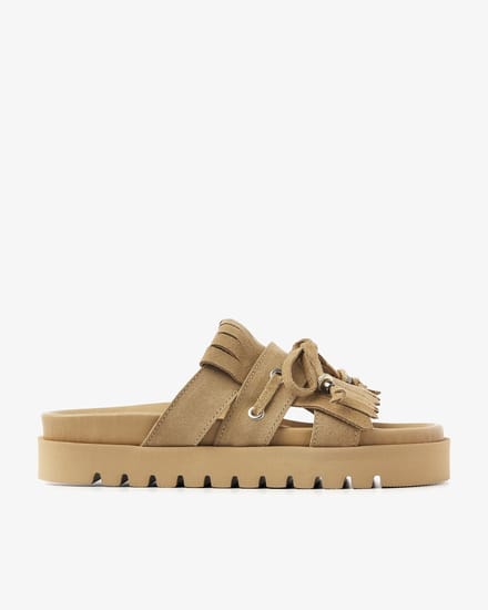 VIA VAI Rae Laila Sandalen Dames - Suède - Beige - Maat 38