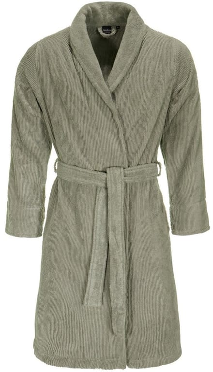 Linolux Home Stripes Unisex badstof badjas - Grijs Groen - XL