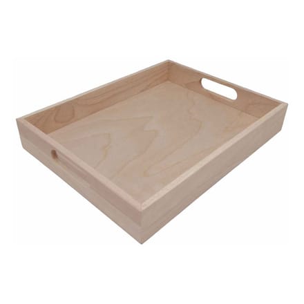 Playwood houten dienblad speelgoed rubberhout rechthoekig naturel.
