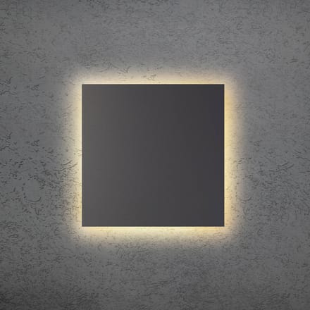 Escale LED wandlamp BLADE Q, antraciet, 34 x 34 cm, metaal, dimbaar