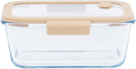 Pebbly - Vershouddoos met Glazen Vacuüm Deksel 1,9 liter - Borosilicaatglas - Transparant