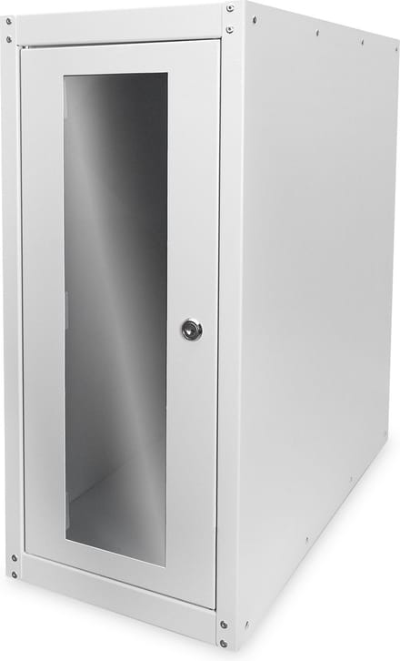 Digitus DN-CC 9001 mit Glastür PC-kast (b x h x d) 300 x 650 x 600 mm Grijs-wit (RAL 7035)