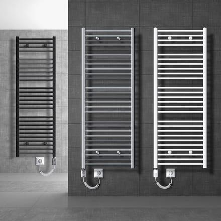 Elektrische Badkamerradiator Wit Gebogen 500x800mm met Verwarmingselement 300W