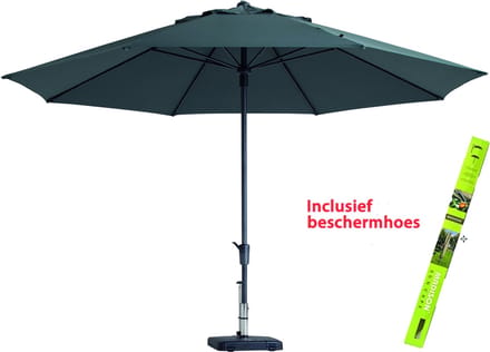 Parasol Madison Rond Timor Grijs incl Beschermhoes