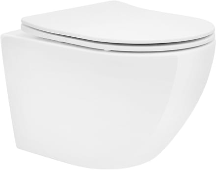 Keramisch wandcloset, 49 cm lang, randloos met soft-close Luxebath