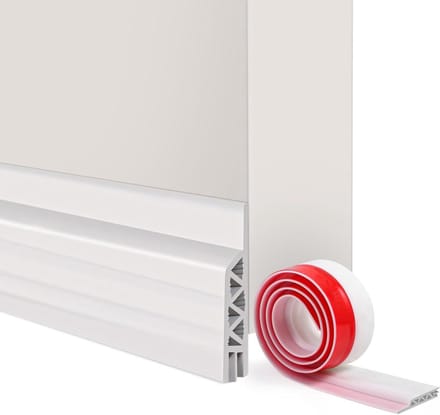 Draught Excluder 100 cm x 5 cm Door Bottom Draught Excluder and Seal Self-Adhesive Insulation for Front Door Cold Protection Sound Protection (1 x White)