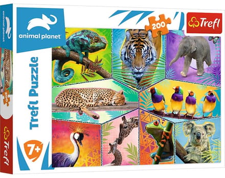 Trefl puzzel 200 stukjes - exotische dieren Discovery Animal Planet.