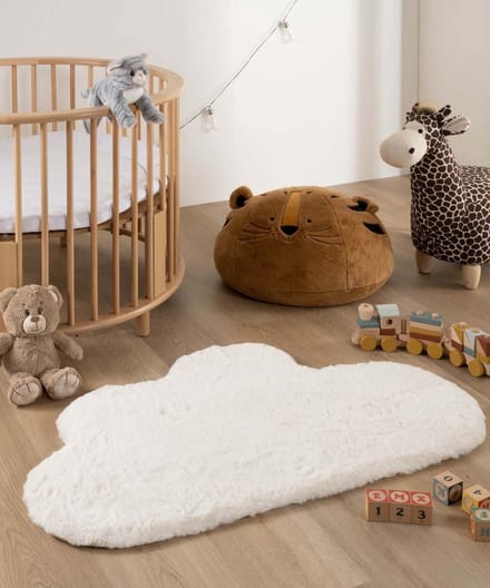 Kindervloerkleed wolk - Fluffy wit 70x115
