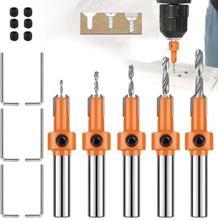 Verzinkborenset Hout - 10 Stuks 8 mm met Diepteaanslag