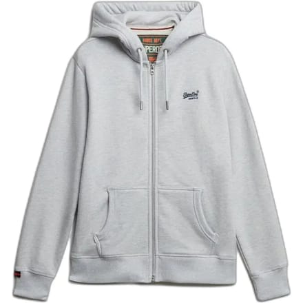 Superdry Essential Logo Half Brushed Zip Hoodie Light Blue Grootte: Xxl