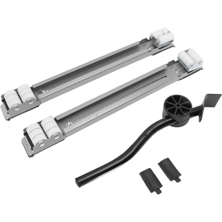 Uitschuifbare apparaatrol 300 kg draagvermogen universele wielbasis voor wasmachines zilver