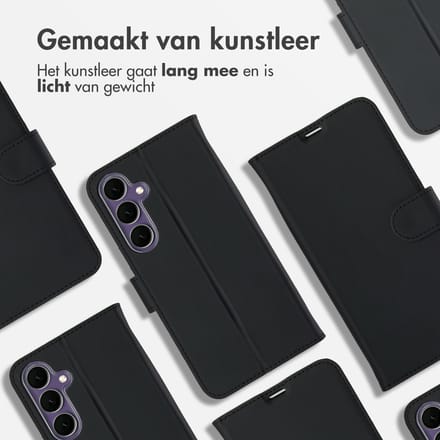 Accezz Hoesje - Geschikt voor Samsung Galaxy S24 FE - Wallet Softcase Bookcase - Zwart