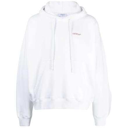 Gebroken witte Scratch Tab witte skate-fit hoodie