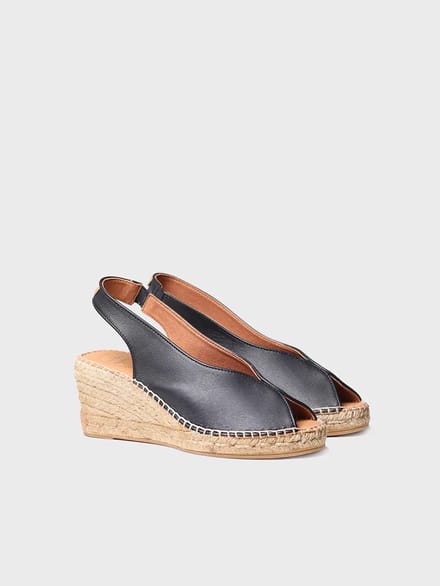 Espadrille met peeptoe-sleehak | LAILA-P