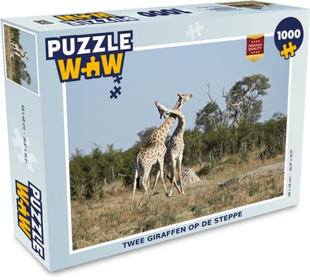 Puzzel Twee giraffen op de steppe - Legpuzzel - Puzzel 1000 stukjes volwassenen