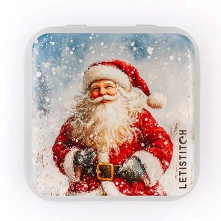Naaldendoosje - LETI - Metalen doosje Santa - letistitch