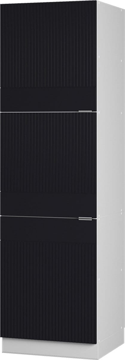 Vicco Hoge kast Fame-Line, Zwart gestreept/Wit, 60 cm