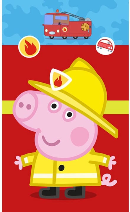 Peppa Pig Brandweerman handhanddoek, gezichtshanddoek, handdoek 30x50 cm