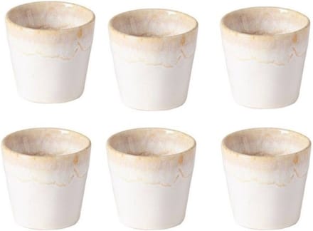Costa Nova Grespresso espresso kopjes set van 6 in de kleur Wit - 6 cm - 0,9 L