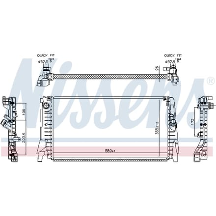 Radiator, motorkoeling NISSENS 606340