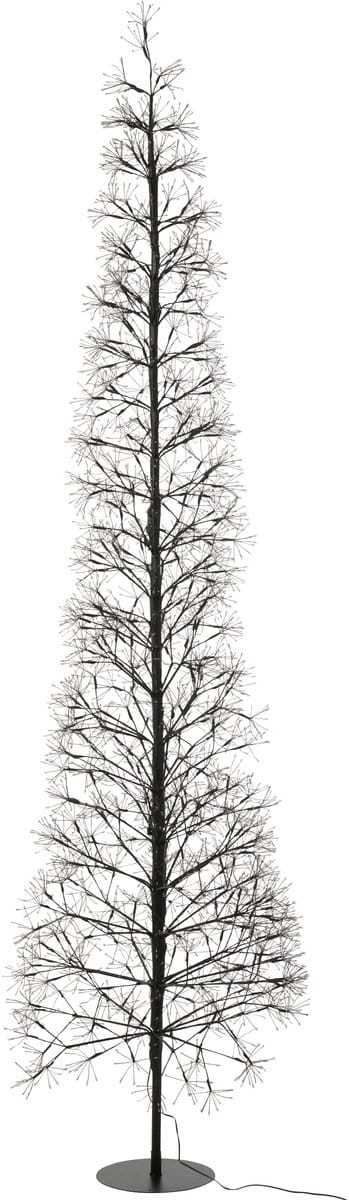 J-Line decoratie Boom - warm witte - ijzer - zwart - extra large - LED lichtjes