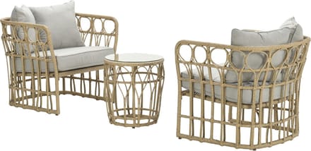 Colonial loungeset - Natural rotan - 3-delig - Op=Op