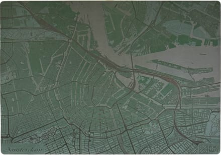 Place Maps Placemat Skyline Rotterdam - Erasmusbrug - Kunstleer - Zwart - 1 Stuk