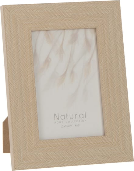 J-Line fotolijst Gewoven - hout - lichtbeige - 4 stuks