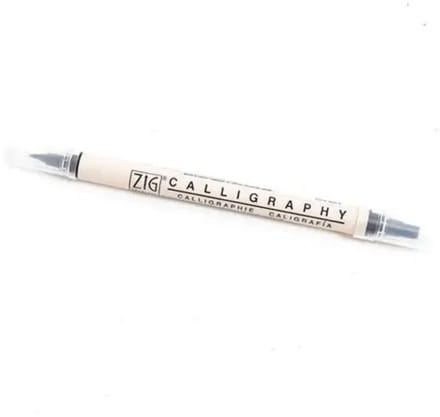 Zig Calligraphy Dual Tip 2mm & 5mm - Platinum