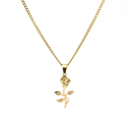 Marenca Gouden Heren Gourmette Schakelketting met Roos Hanger