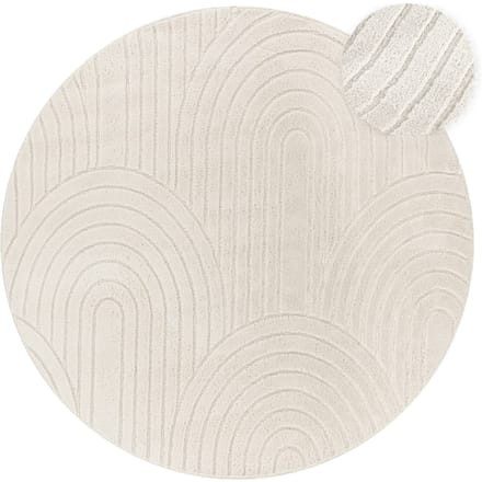 Modern tapijt Tokko crème 120 cm rond
