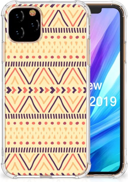 Apple iPhone 11 Pro Doorzichtige Silicone Hoesje Aztec Yellow