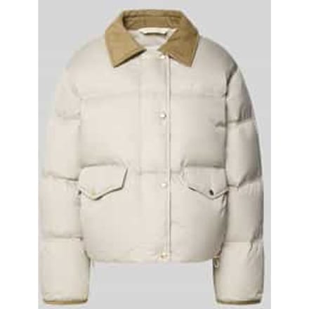 regular fit donsjack met corduroy overhemdkraag
