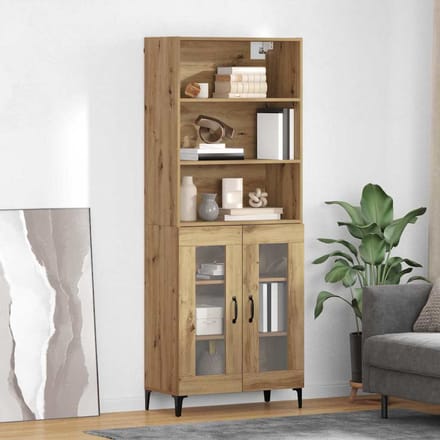 vidaXL - Highboard - Artisan - Eiken - 69,5 - x - 34 - x - 180 - cm - Bewerkt - hout