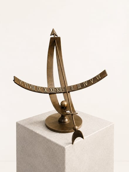 Tuinbeeld - bronzen beeld - Zonnewijzer - Bronzartes - 49 cm hoog