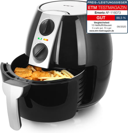 Emerio AF-116073 Smart Fryer 4.5L 1500W Zwart/Zilver