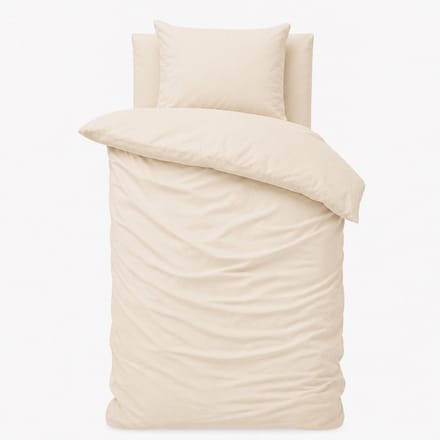 Decoware Dekbedovertrek Uni 140x220 cm - Zand - Katoen - Met Kussensloop - Eenpersoons
