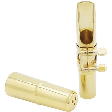 Bec de Saxophone Alto Saxophone 7C Métal avec Tampons de Bec beige