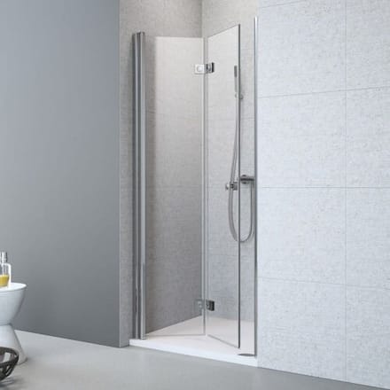 Megabad Profi Collection Planplus folding wall 2-piece for niche 80 x 195 cm stop left MBPPFWS80L